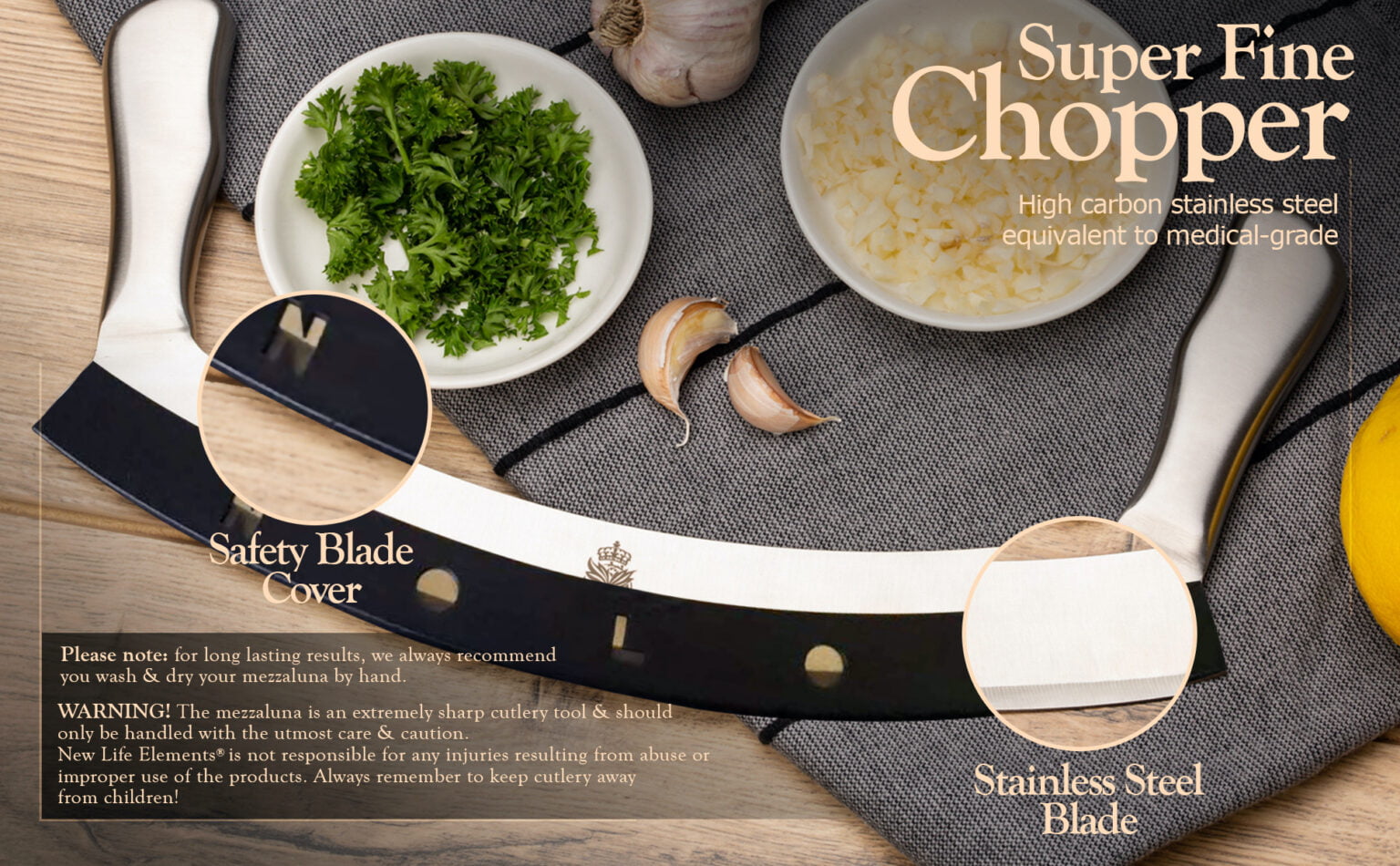 New Life Elements Best Online Mezzaluna Pizza Rocker Cutter